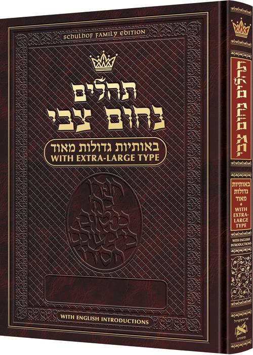 Tehillim Nochum Tzvi - Extra Large Type Tehillim - With English Introductions — Hardcover cover | Judaica Square Lakewood