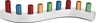 White wave-shaped aluminum menorah base holding a row of multicolor cups
