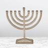 Rite Lite Aluminum Hammered Menorah, Pewter Finish, 8.5 x 8.5 Inch