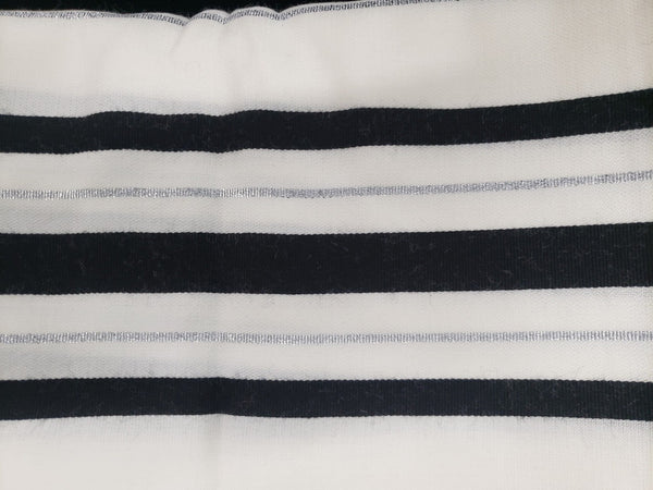Traditional wool tallis with black and silver stripes