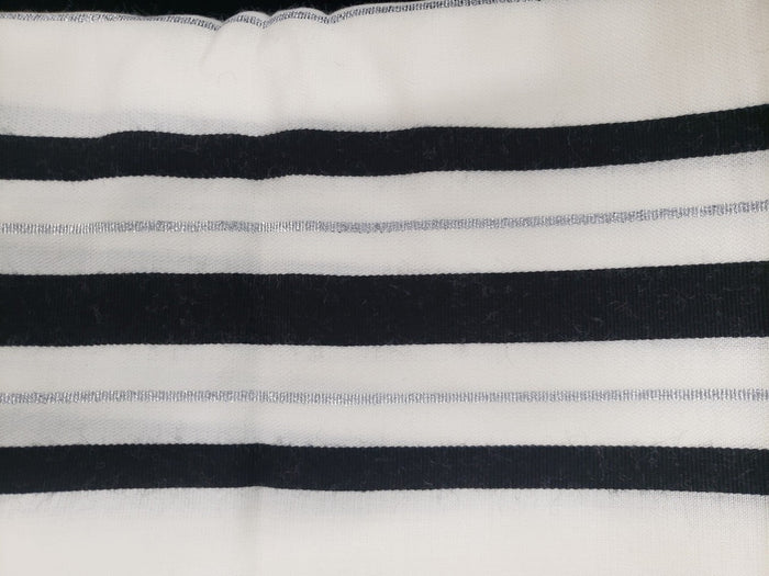 Traditional wool tallis with black and silver stripes