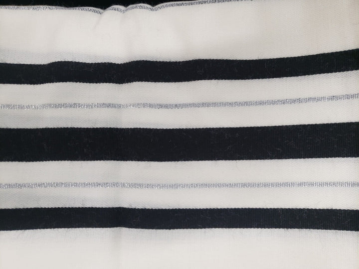 Traditional Wool Tallis with Black and Silver Stripes, Sizes 18 to 70