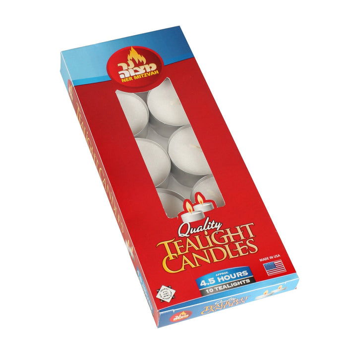 Ner Mitzvah travel tealight candles in a 10-pack of foil cups