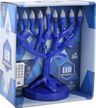 Blue Tree of Life LED menorah in its box