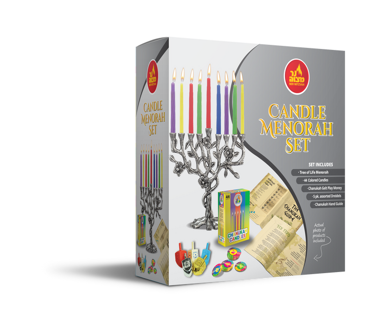 Tree of Life candle menorah set box