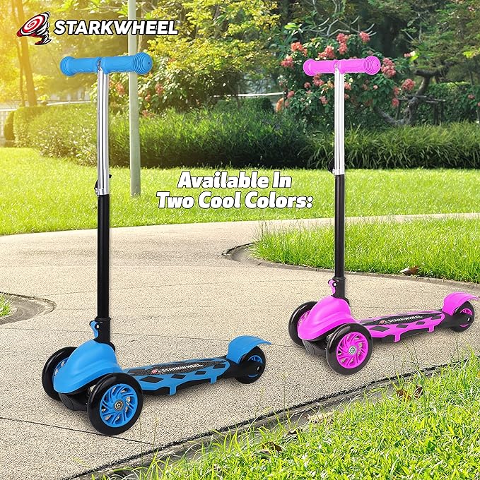 StarkWheel 3-Wheel Kick Scooter for Toddlers, Pink - Ages 3-6 — three-wheel toddler, view 6 | Judaica Square Lakewood