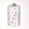 Rite Lite Hexagon Ceramic Tzedakah Box, Silver Accents, 5.5 Inch High