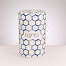 Rite Lite Honeycomb Design Ceramic Tzedakah Box, Silver Accents, 5.5 Inch High