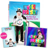 Uncle Moishy book and CD kit: a 36-page hardcover by Perry Binet, the sing-along CD and a note pad