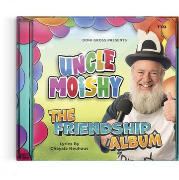 Uncle Moishy: The Friendship Album on audio CD, produced by Doni Gross with lyrics by Chayala Neuhaus