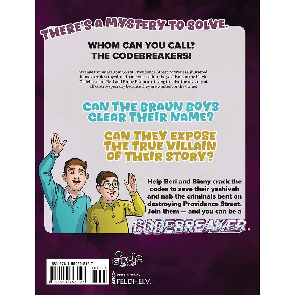 Back cover of Codebreakers by Meira Aarons, with the summary and barcode