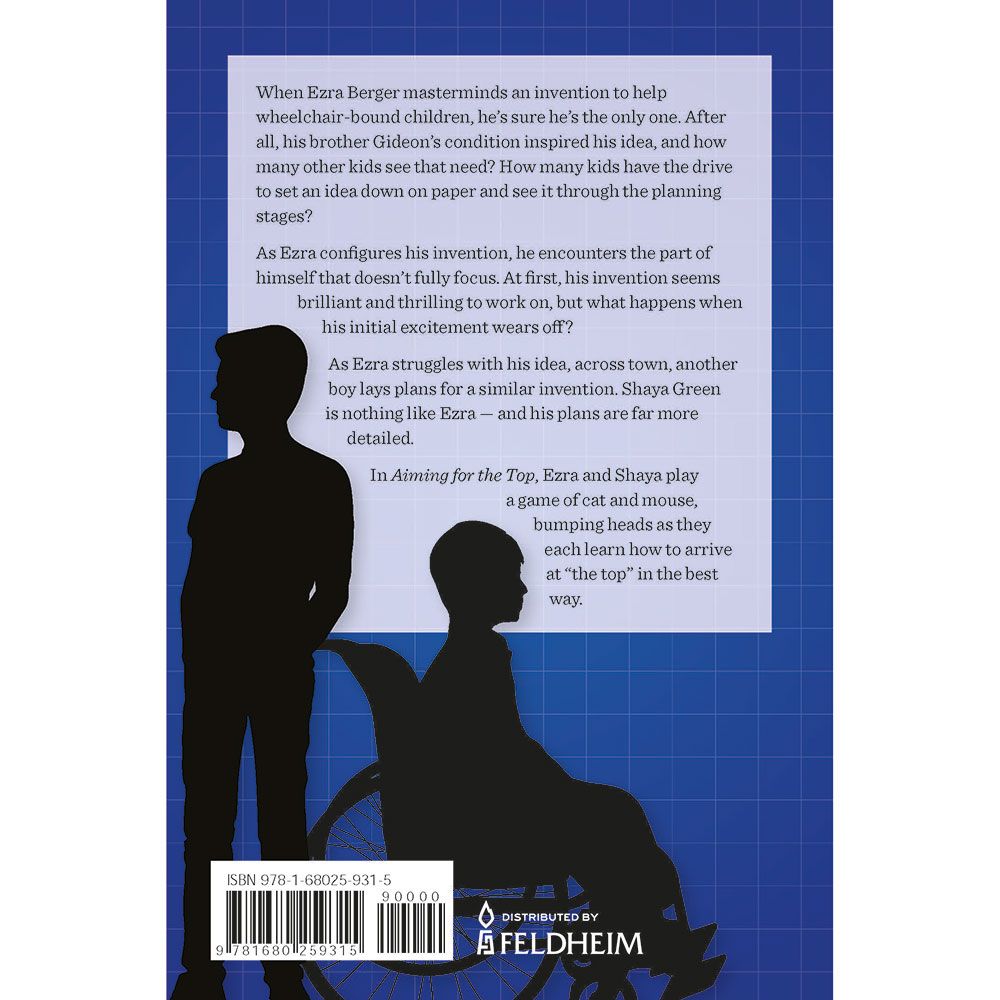 Back cover of Aiming for the Top by Chaya Sara Ben Shachar, with the summary and barcode