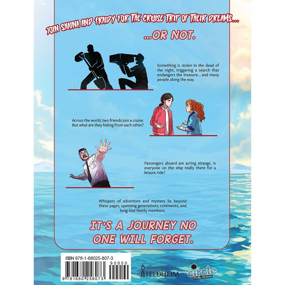 Back cover of Whispers on the Waves by Faigy Meijers, with the summary and barcode
