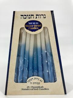 Deluxe Chanukah Candles Blue & White
