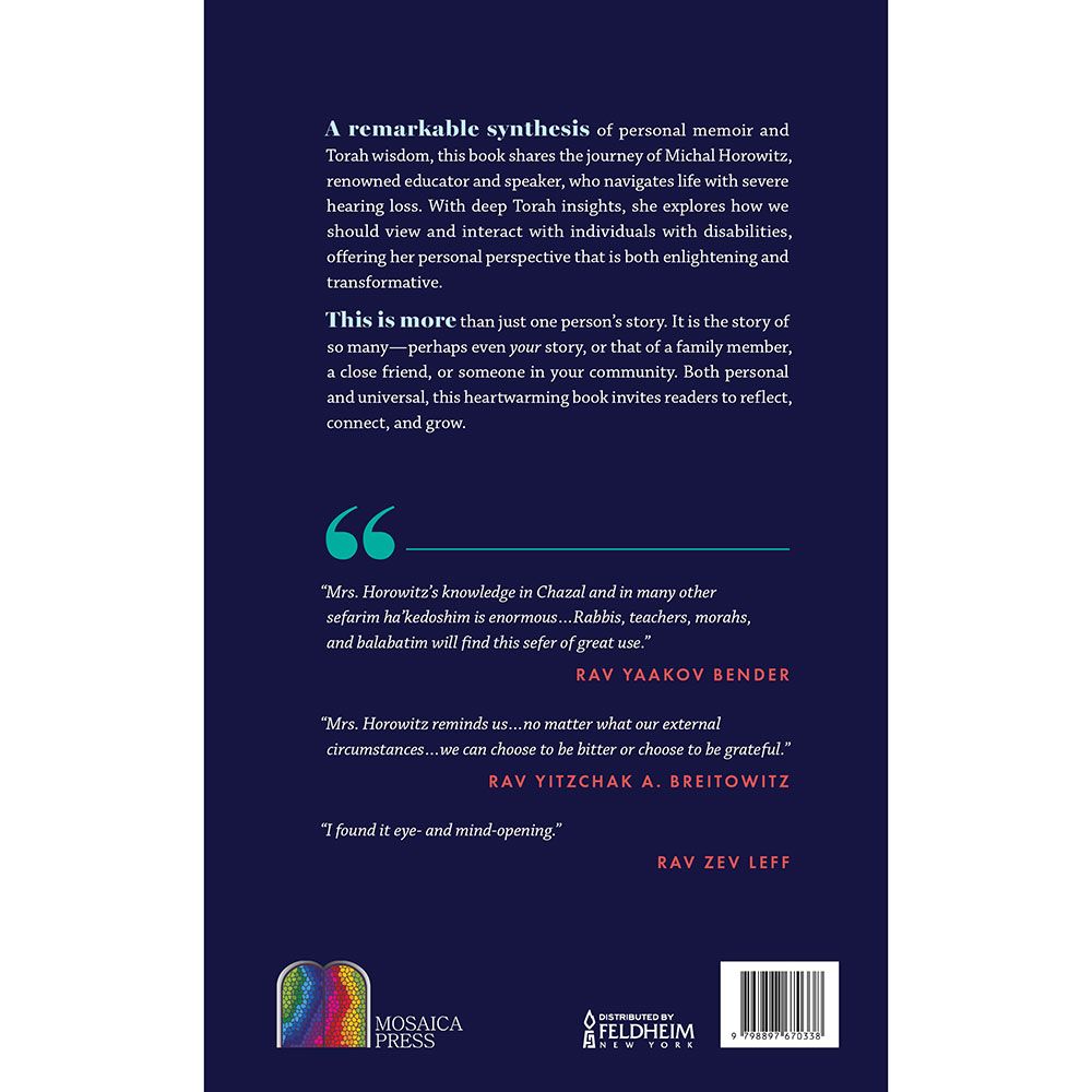 Back cover of Abled by Michal Horowitz, with the summary and barcode