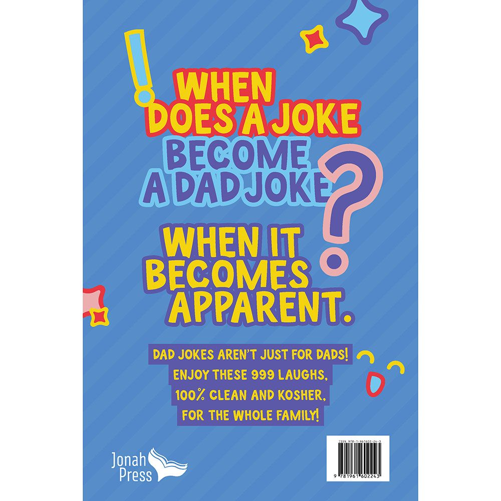 Back cover of 999 Dad Jokes by Eli Gurfein, with the summary and barcode
