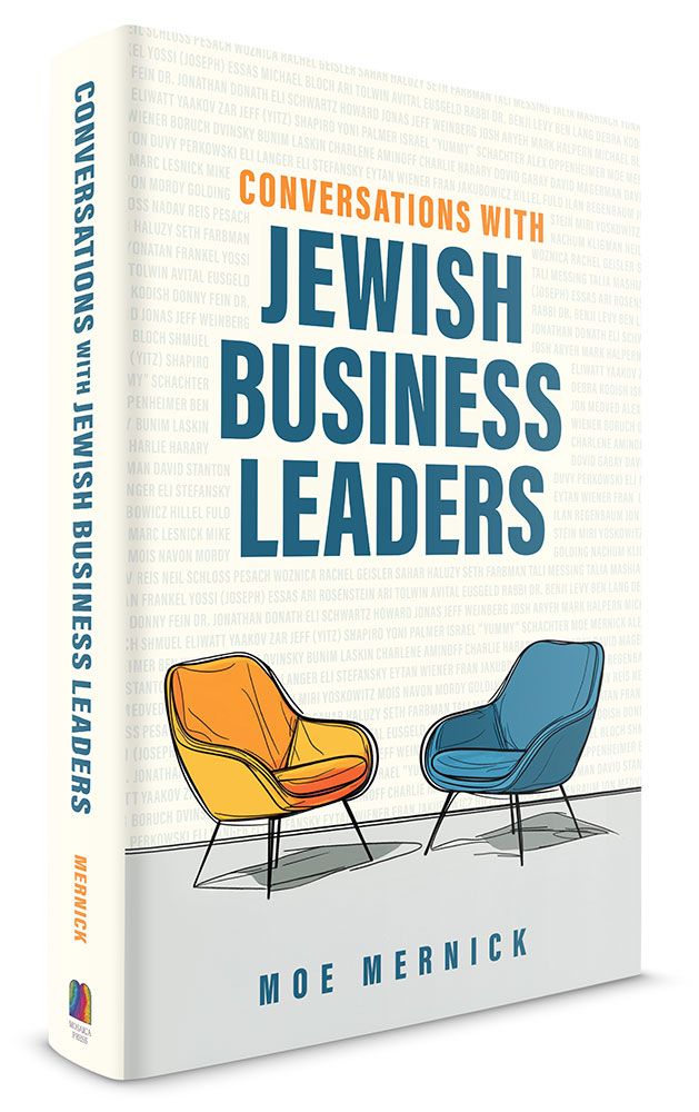 3D view of Conversations with Jewish Business Leaders by Moe Mernick, hardcover edition