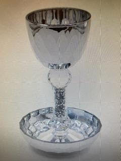 Crystal/Mirror  Kiddush Cup & Tray-Elijah Cup (KC-13304S)
