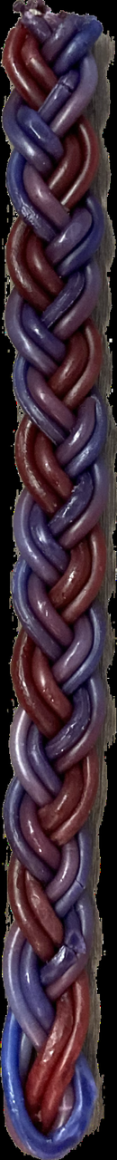 Large Braided Havdalah Candle-Purple 14.5" (HV-HVPL)