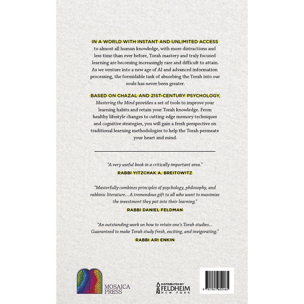 Back cover of Mastering the Mind by Saul Clarke, with the summary and barcode