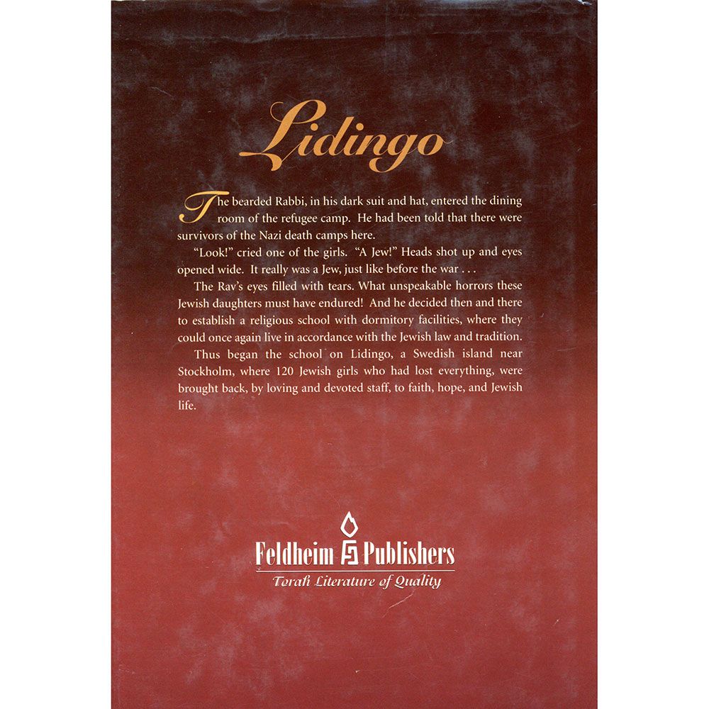 Back cover of Lidingo by Chana Mantel, with the summary and barcode