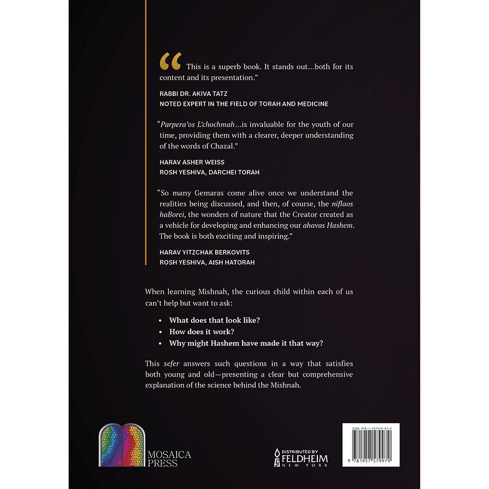 Back cover of The Science behind the Mishnah by Rabbi Joel Padowitz, with the summary and barcode