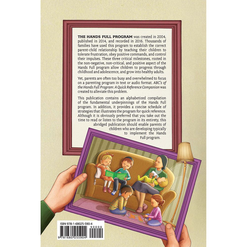 Back cover of ABC's of the Hands Full Program, Volume 1: Ages 0-10, Purple, with the summary and barcode