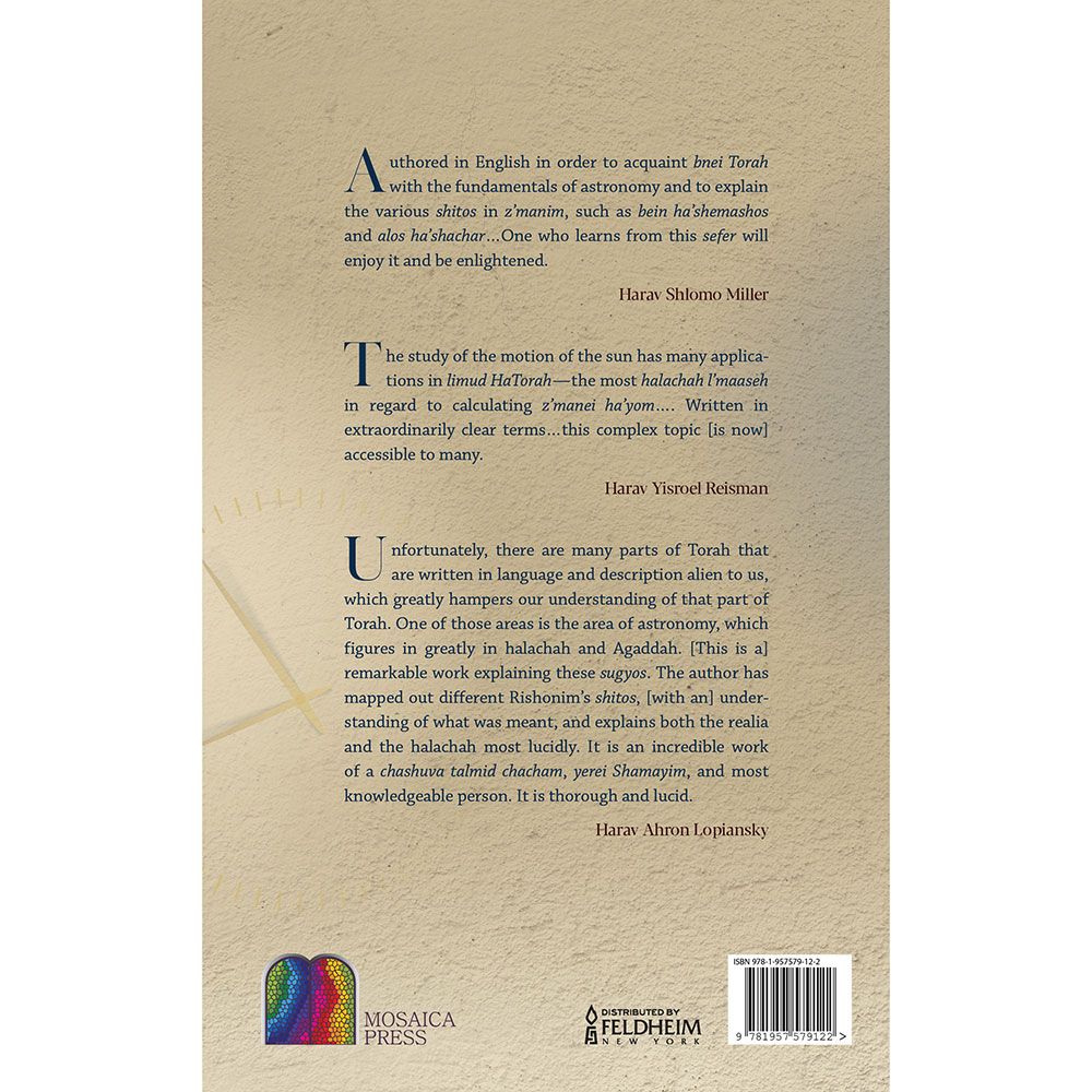 Back cover of The Great Z'manim Debate: The History, the Science, and the Lomdus, with the summary and barcode