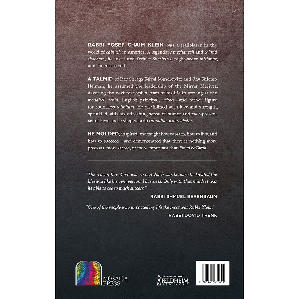 Back cover of Everyone's Menahel by Rabbi Akiva Fox, with the summary and barcode
