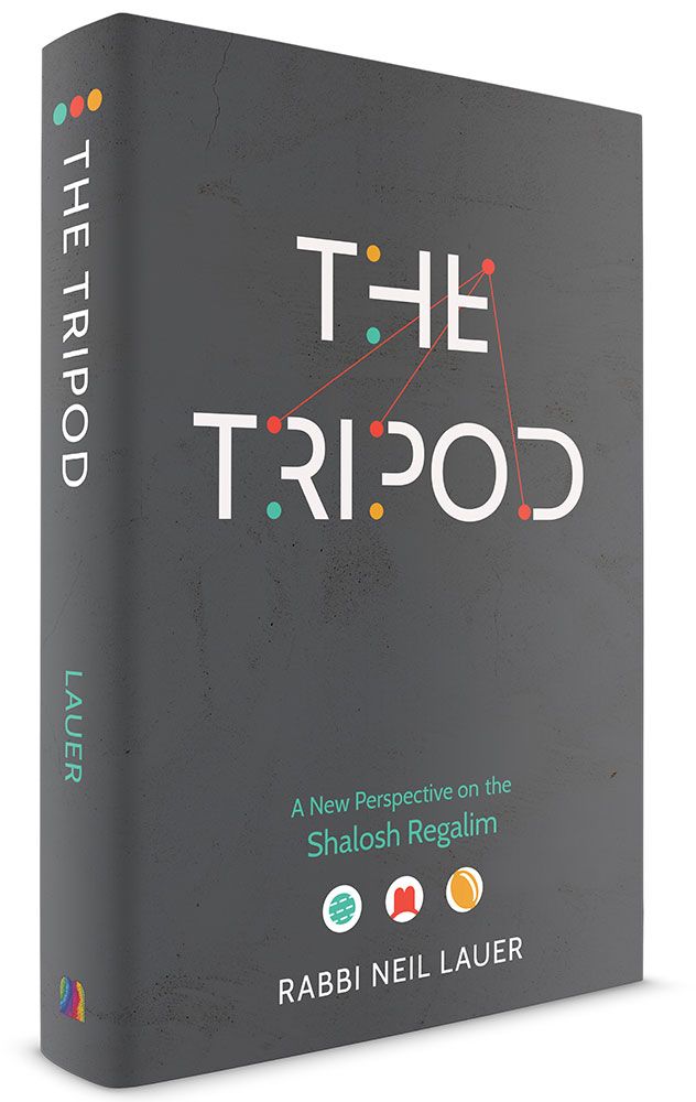 3D view of The Tripod: Shalosh Regalim by Rabbi Neil Lauer, hardcover edition