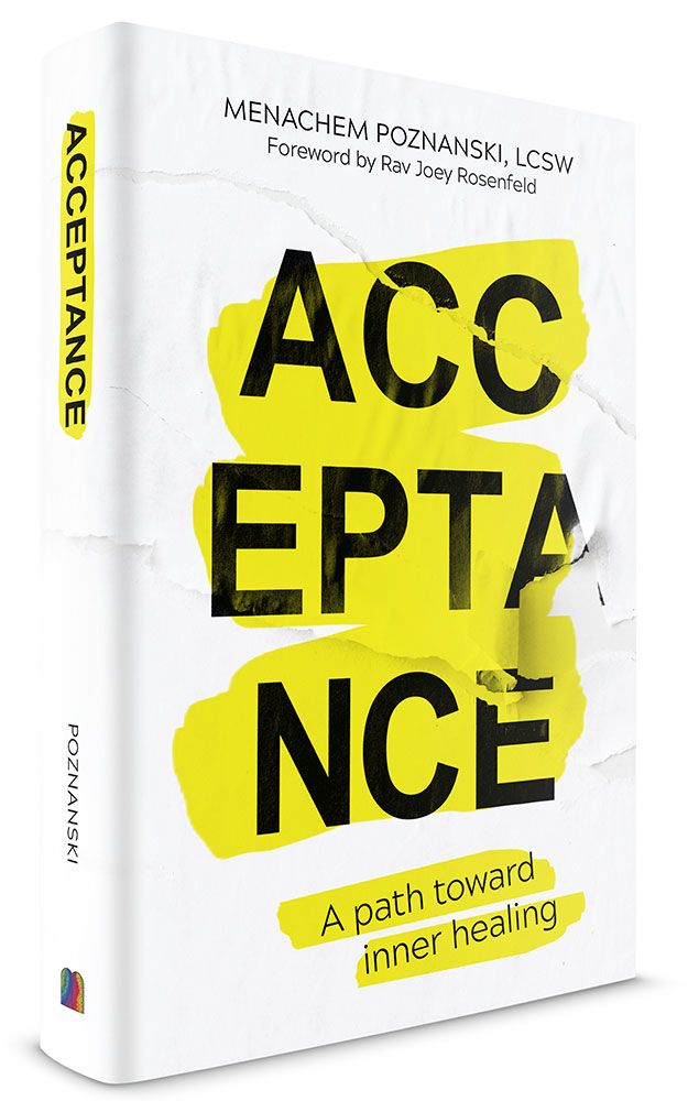 3D view of Acceptance: A Path Toward Inner Healing by Menachem Poznanski, LCSW, compact hardcover edition