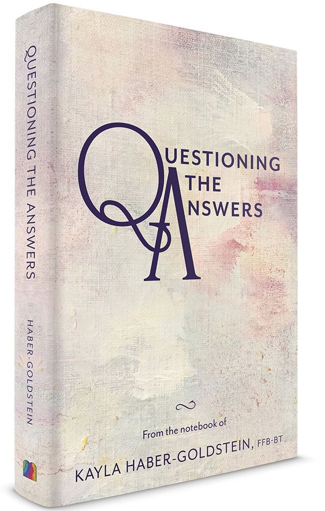 3D view of Questioning the Answers by Kayla Haber-Goldstein, hardcover edition
