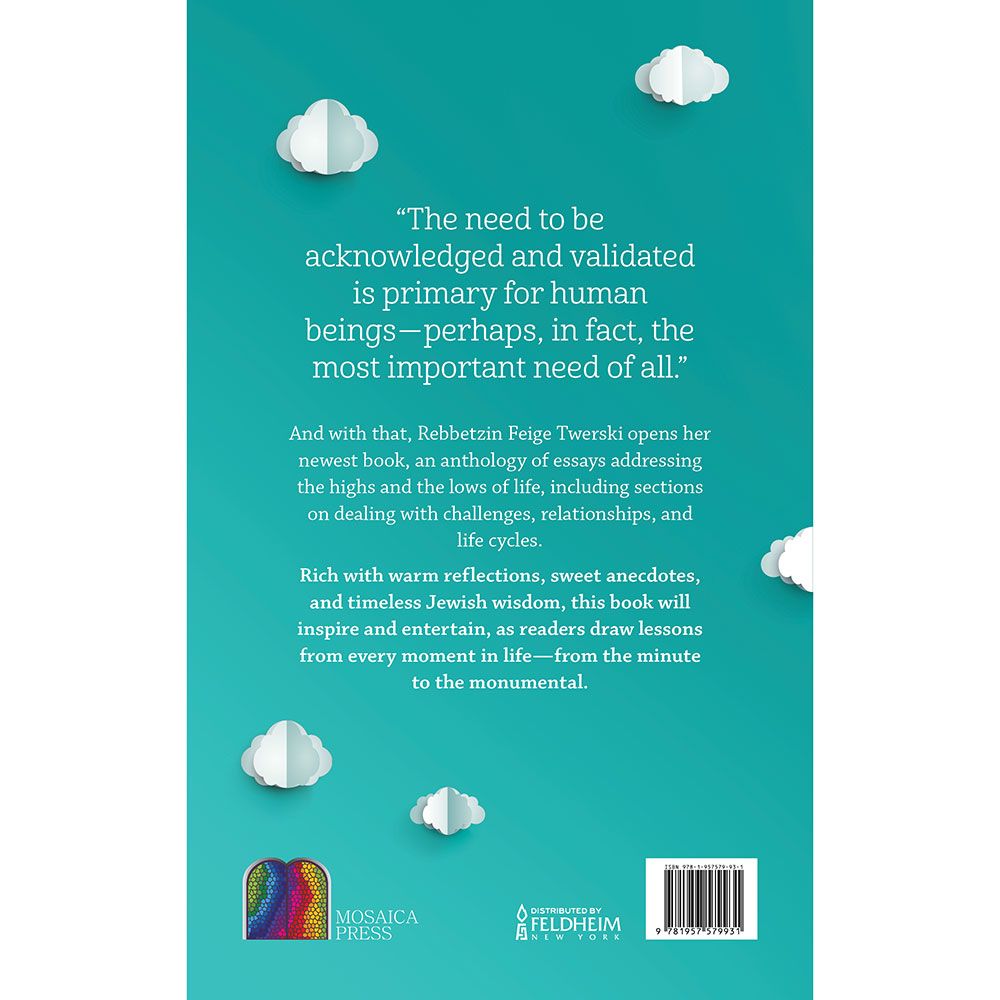 Back cover of Which Way is Up? by Rebbetzin Feige Twerski, with the summary and barcode