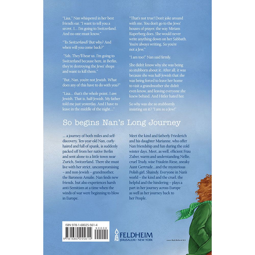 Back cover of Nan's Long Journey by Leah Fried, with the summary and barcode