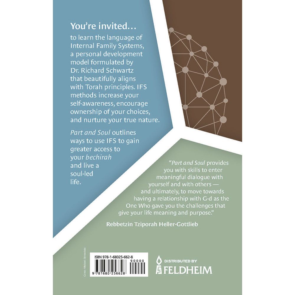 Back cover of Part and Soul by Shira Fruchter MSW, with the summary and barcode