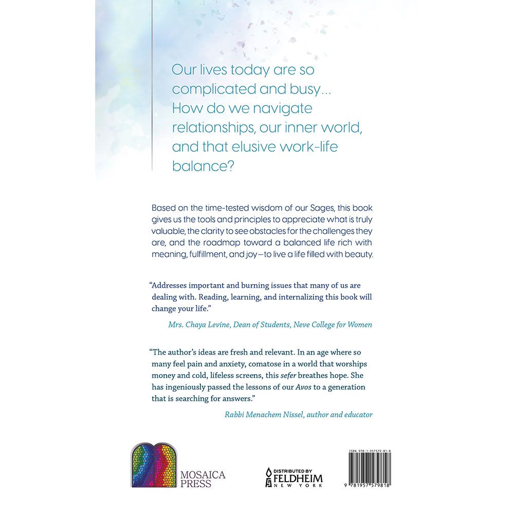 Back cover of Living Beautifully by Gila Ross, with the summary and barcode