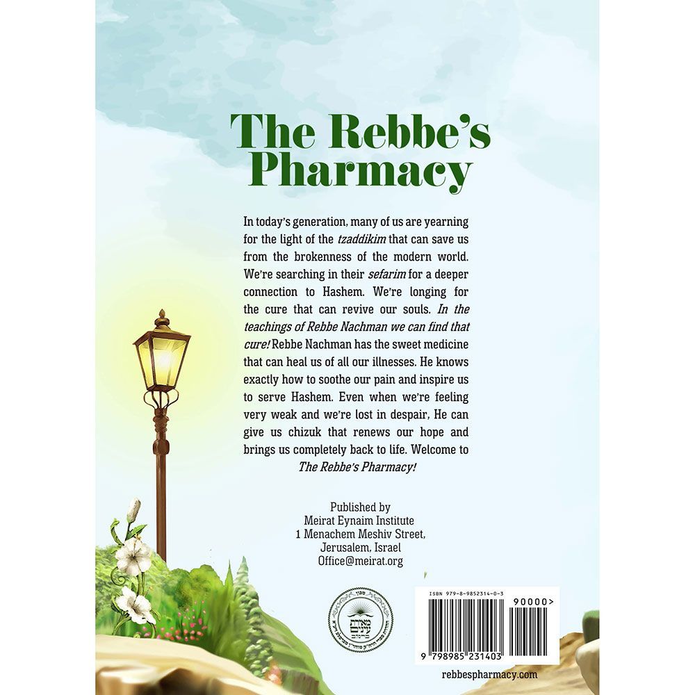 Back cover of The Rebbe's Pharmacy On the Parashah by Rabbi Lev Moshe Leventer, with the summary and barcode
