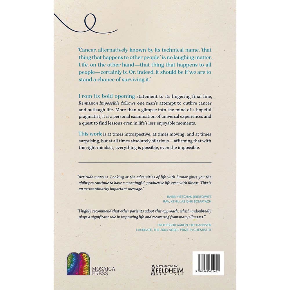 Back cover of Remission Impossible by Rabbi Yonatan Emmett, with the summary and barcode