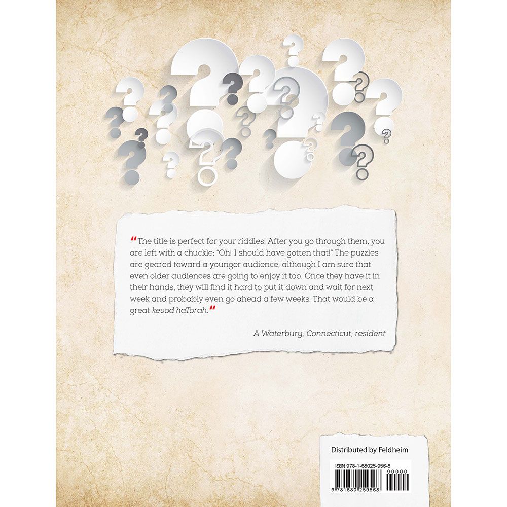 Back cover of Liftor: The Parsha with a Challenge by Puzzles & Riddles, with the summary and barcode