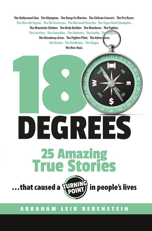 Front cover of 180 Degrees - Twenty Five Amazing True Stories by Avraham Leib Berenstein, paperback edition