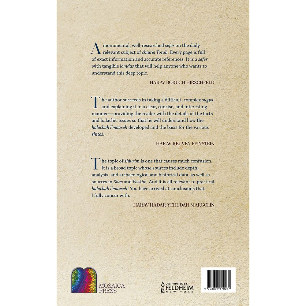 Back cover of The Great Shiurim Debate by Rabbi Ahron Notis, with the summary and barcode