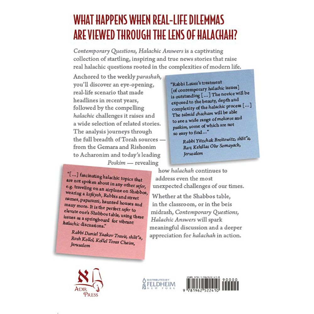 Contemporary Questions, Halachic Answers — back | Judaica Square Lakewood