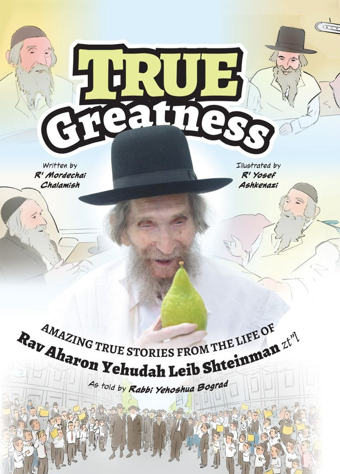 True Greatness (Rav Steinman) comics — front cover hardcover | Judaica Square Lakewood
