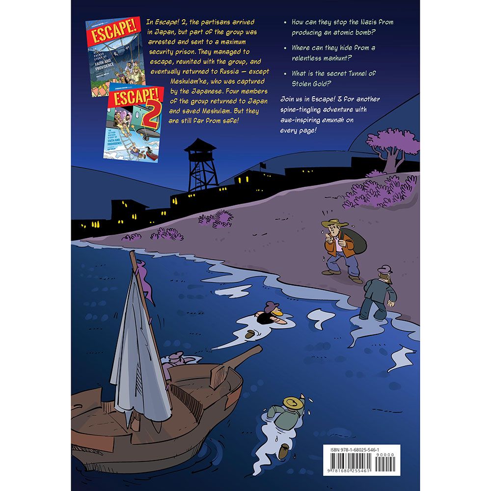 Back cover of Escape! 3 with story summary and barcode