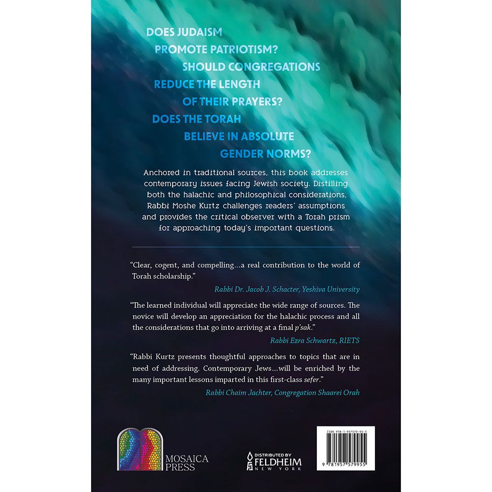 Back cover of Challenging Assumptions by Rabbi Moshe Kurtz, with the summary and barcode
