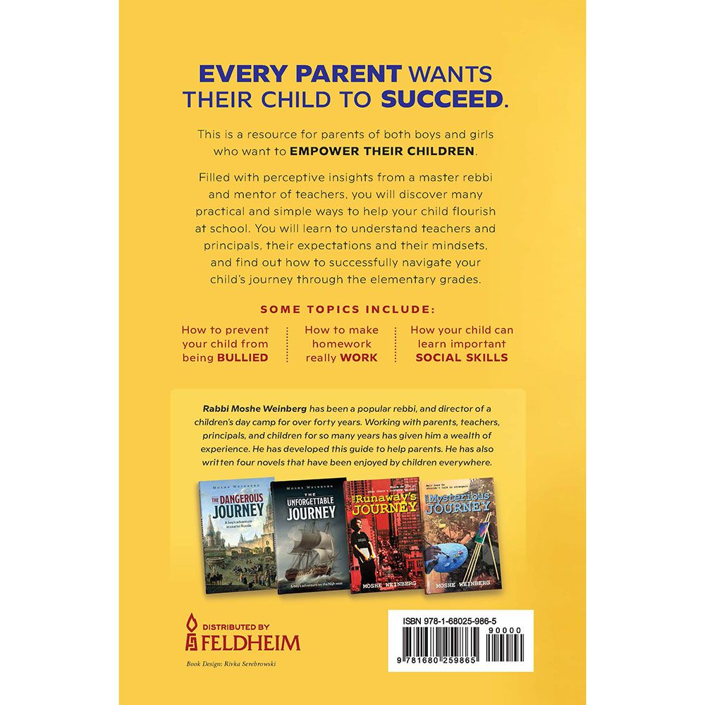 Back cover of Empower Your Child by Rabbi Moshe Weinberg, with the summary and barcode