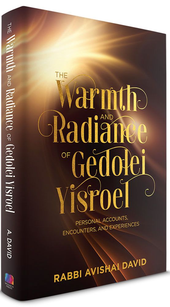 3D view of The Warmth and Radiance of Gedolei Yisroel by Rabbi Avishai David, hardcover edition
