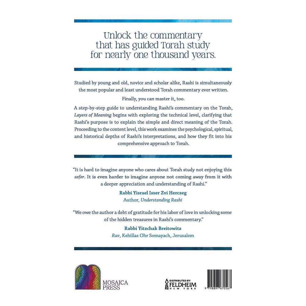 Layers of Meaning — 3d Hardcover | Judaica Square Lakewood