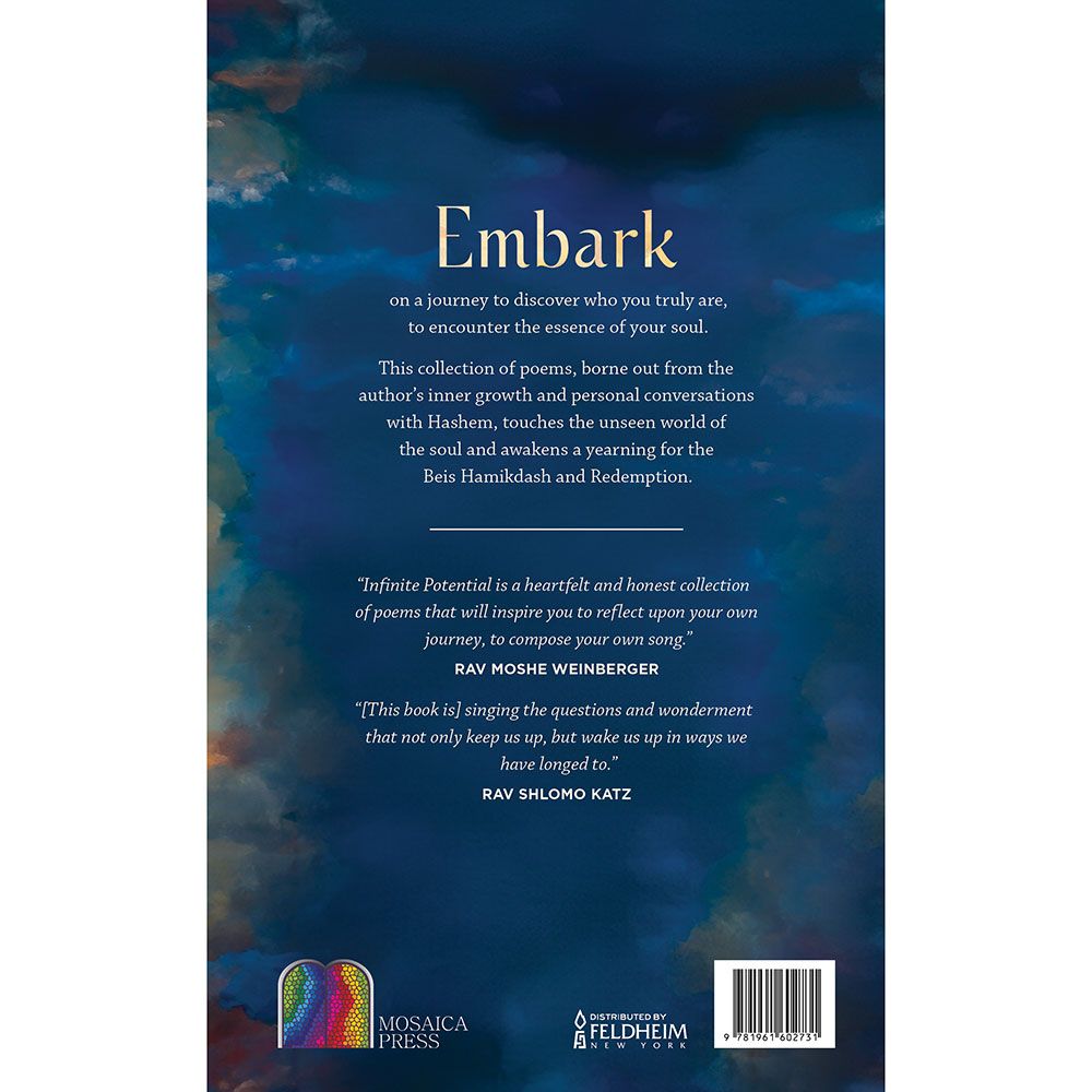 Back cover of Infinite Potential by Rachel Berko, with the summary and barcode