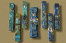 Van Gogh inspired wood mezuzah with starry washi tape and glitter